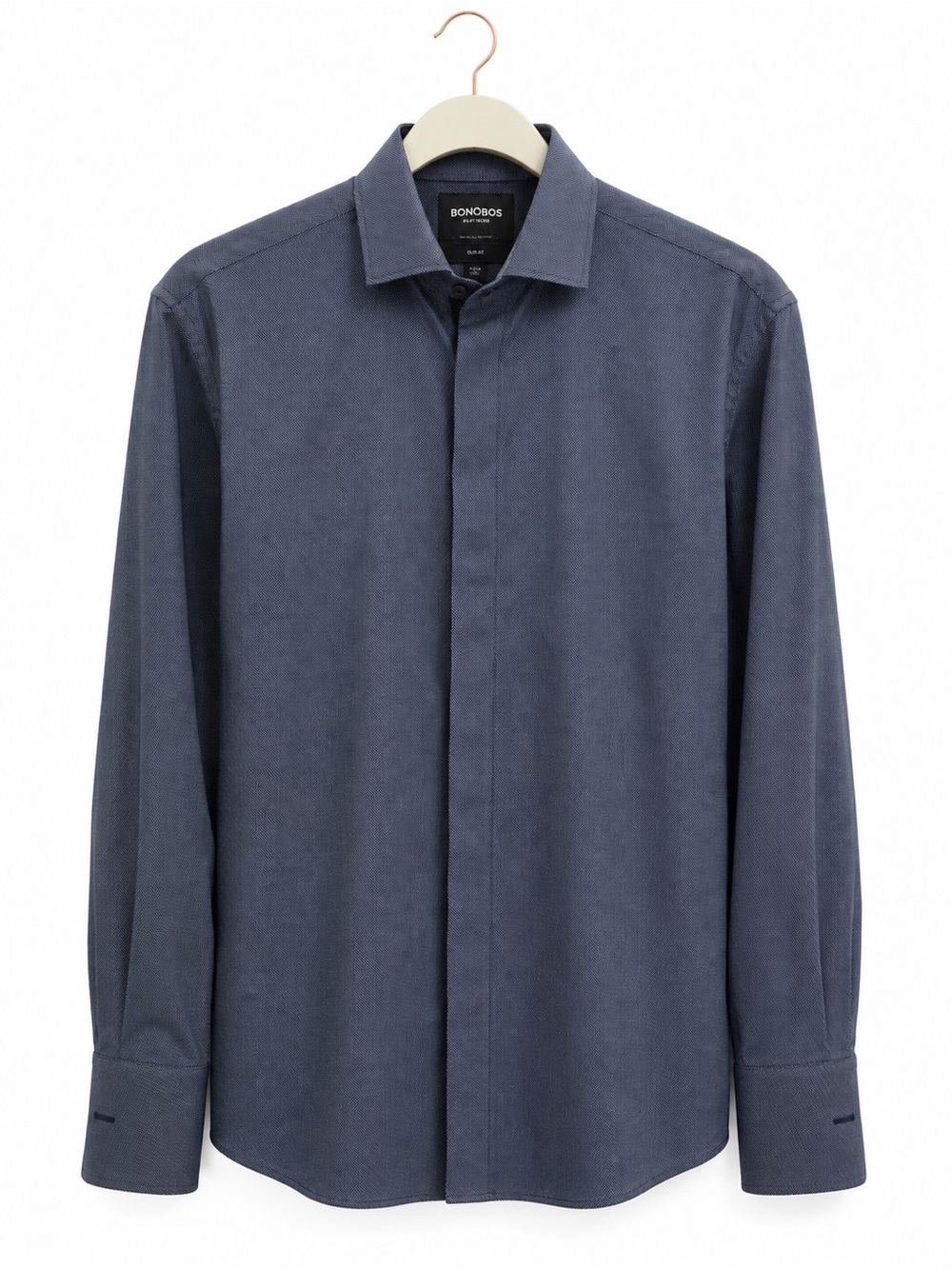 Bonobos Slim Hidden-Placket Dress Shirt in Slate Blue